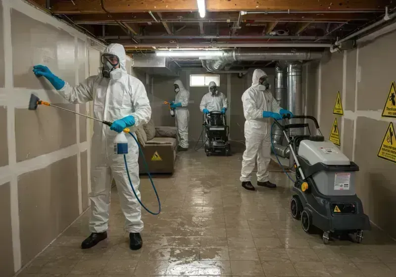 Basement Moisture Removal and Structural Drying process in Daniels, WV